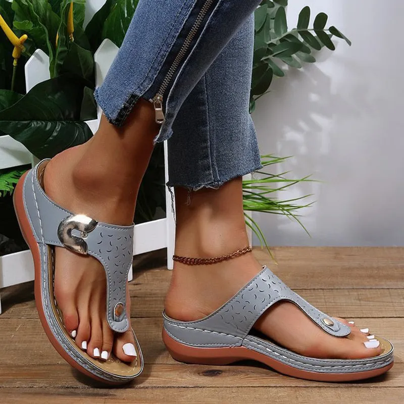 Women's Fashion Casual Open Toe Outdoor Walking Slip-On Sandals