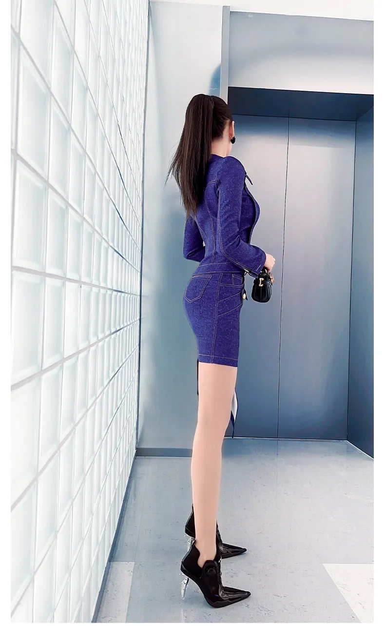 Women's Fashion Office Casual Polyester Knee-Length Two Piece Suit