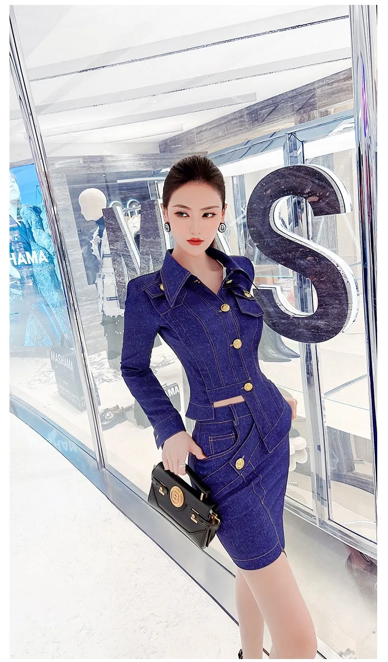 Women's Fashion Office Casual Polyester Knee-Length Two Piece Suit