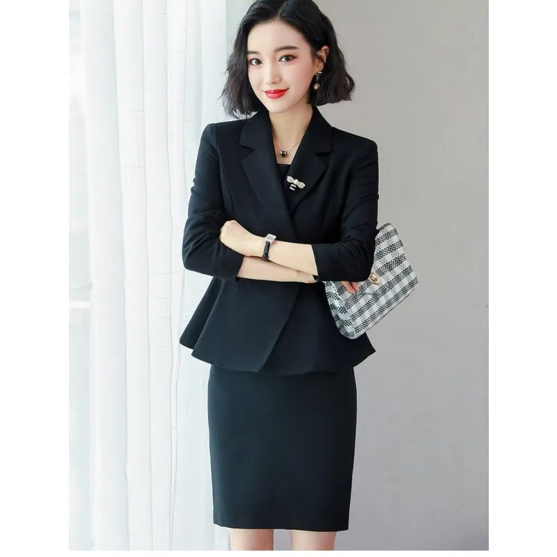 Women's Formal Office Wear Business Suits with Jacket and Skirt