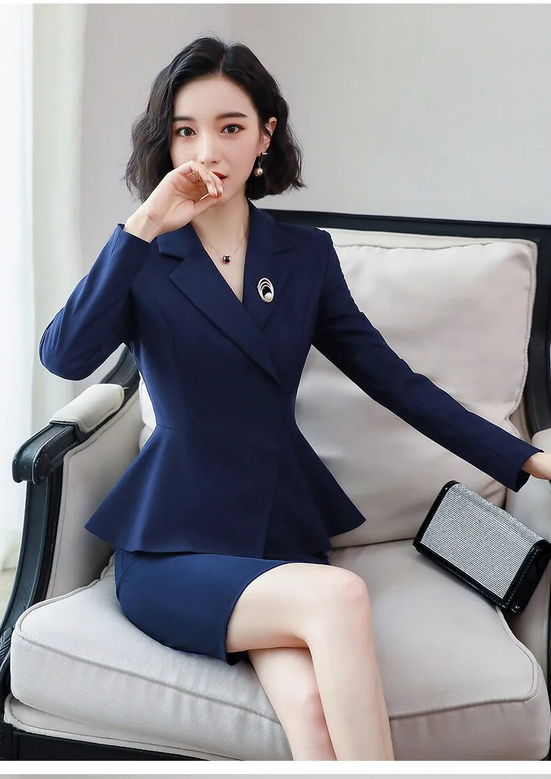 Women's Formal Office Wear Business Suits with Jacket and Skirt