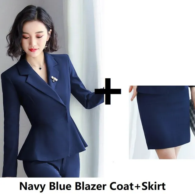 Women's Formal Office Wear Business Suits with Jacket and Skirt