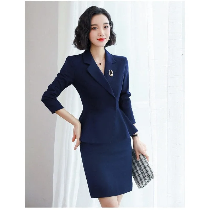 Women's Formal Office Wear Business Suits with Jacket and Skirt