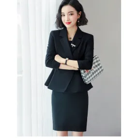 Women's Formal Office Wear Business Suits with Jacket and Skirt