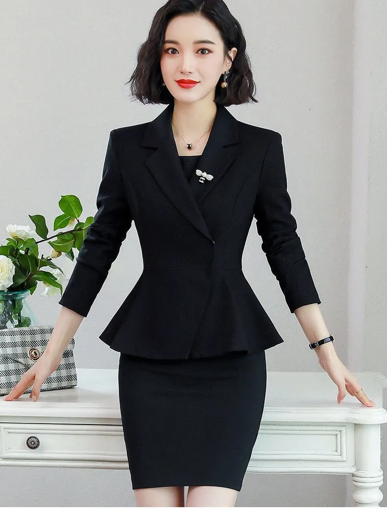 Women's Formal Office Wear Business Suits with Jacket and Skirt