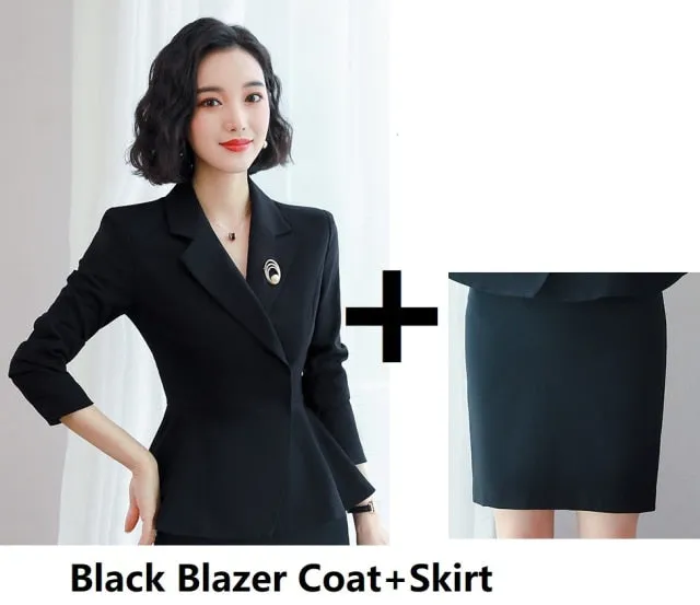 Women's Formal Office Wear Business Suits with Jacket and Skirt