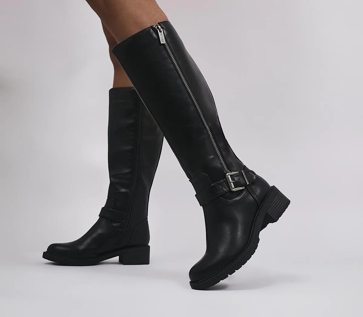 Womens Office Khloe High Leg Rider Boots Black