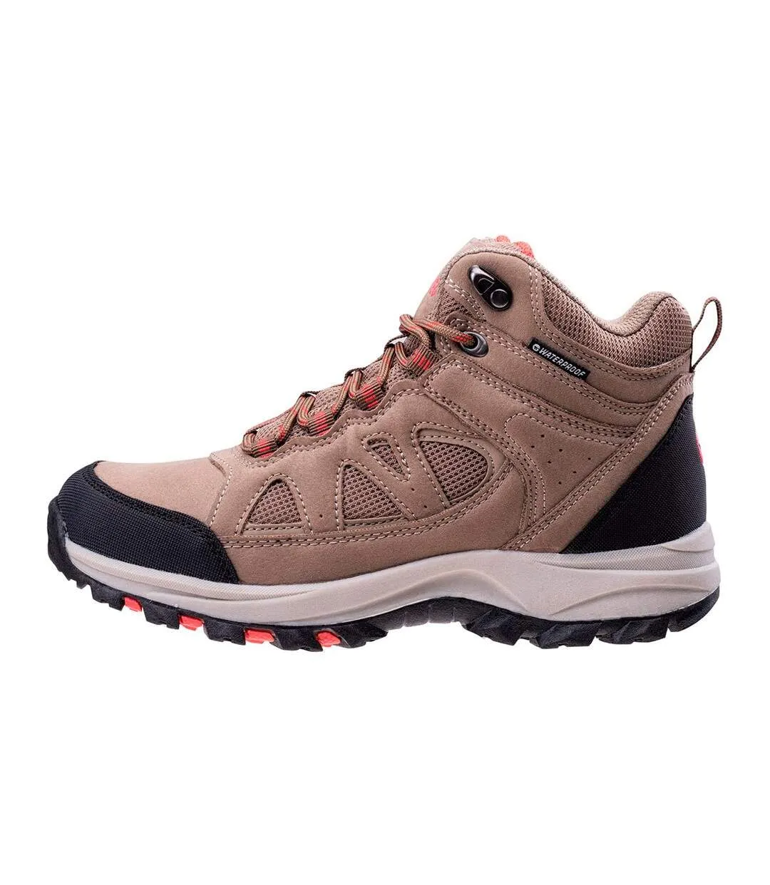 Womens/ladies lamite waterproof mid cut shoes smog/sand/watermelon red Hi-Tec