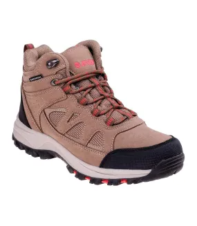 Womens/ladies lamite waterproof mid cut shoes smog/sand/watermelon red Hi-Tec