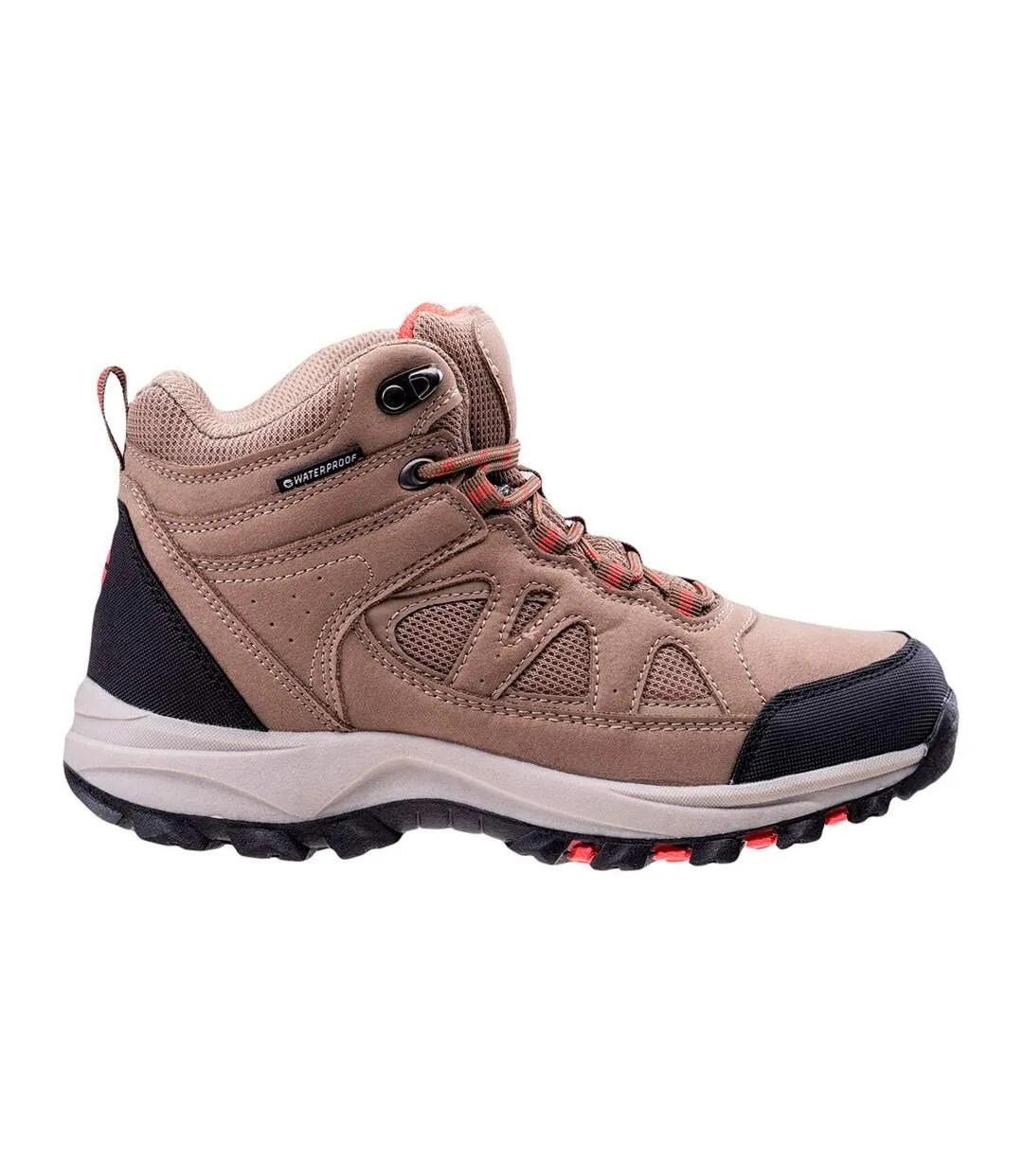 Womens/ladies lamite waterproof mid cut shoes smog/sand/watermelon red Hi-Tec